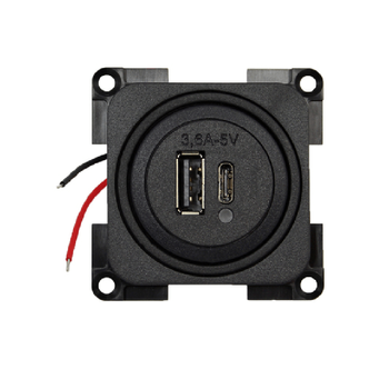 Podwójne gniazdo ładowania USB A+C czarne Reimo