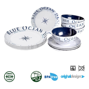 Zestaw obiadowy Brunner Midday Blue Ocean 12 szt.