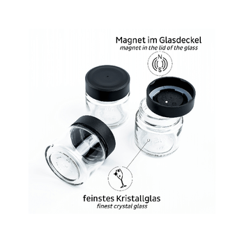 Zestaw pojemników na przyprawy z magsenem Silwy czarna listwa