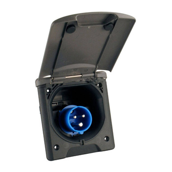 Zewnętrzne gniazdo 230 V CEE z klapką Fawo czarne