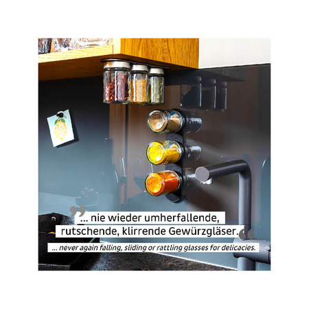 Zestaw pojemników z magnesem na przyprawy 192 ml Silwy przezroczyste