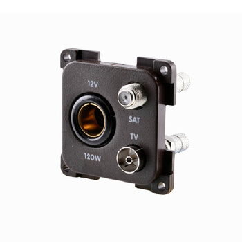 Gniazdo elektryczne wewnętrzne Fawo DIN TV SAT 12V czarne