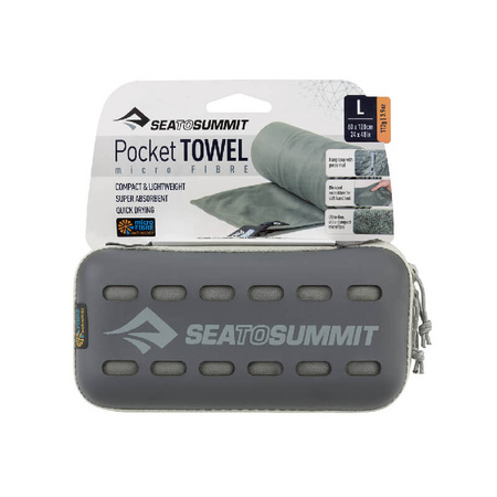 Ręcznik plażowy szybkoschnący SeaToSummit Pocket Towel L szary