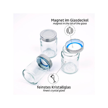 Zestaw pojemników z magnesem na przyprawy 192 ml Silwy przezroczyste