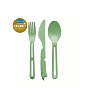 Zestaw sztućców turystycznych Koziol Klik zielony