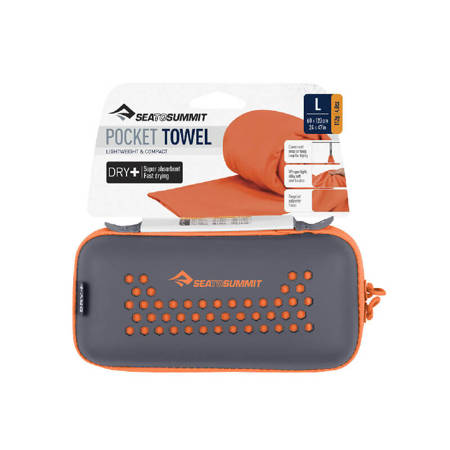 Ręcznik plażowy szybkoschnący SeaToSummit Pocket Towel L pomarańczowy